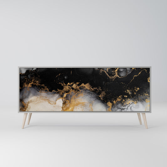 MARBLE OF TOMMORROW 3-Door Sideboard in Grey Finish