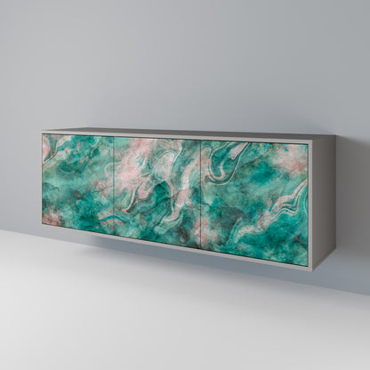 ABSTRACT ALCHEMY 3-Door Sideboard in Grey Finish