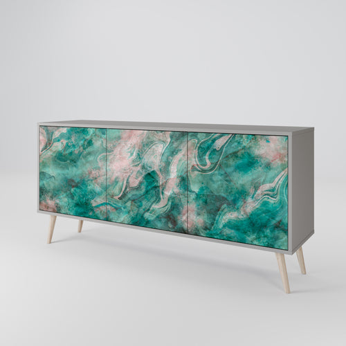 ABSTRACT ALCHEMY 3-Door Sideboard in Grey Finish