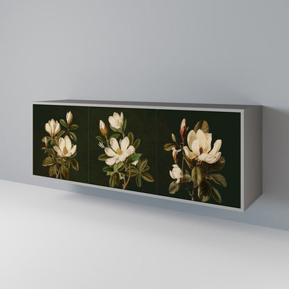FLORAL NOIR 3-dörrars skänk i grå finish