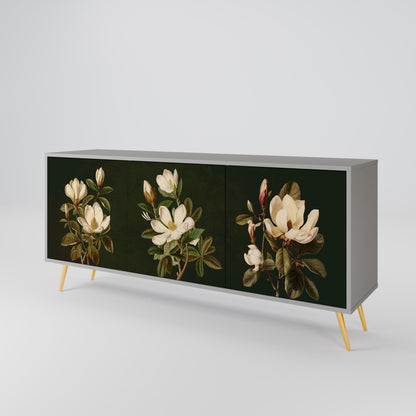 FLORAL NOIR 3-dörrars skänk i grå finish