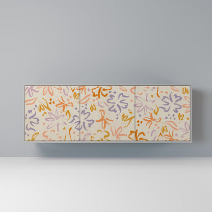 SPRING WHIMSY 3-Door Sideboard in Grey Finish