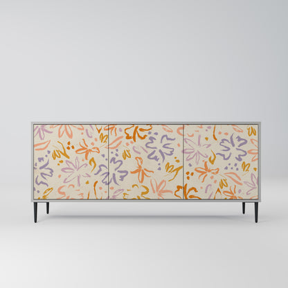 SPRING WHIMSY 3-Door Sideboard in Grey Finish