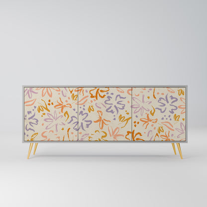 SPRING WHIMSY 3-Door Sideboard in Grey Finish