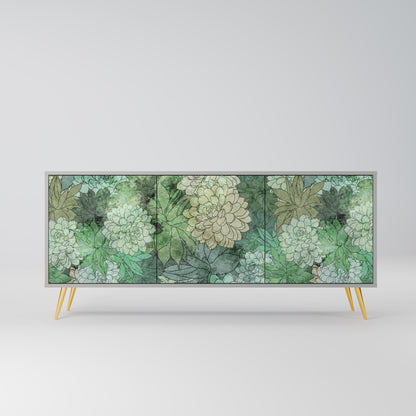 SUCCULENT CLUSTER 3-Door Sideboard in Grey Finish
