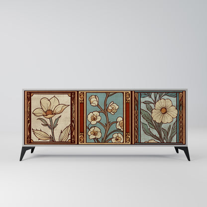 TIMELESS FLORA 3-Door Sideboard in Grey Finish