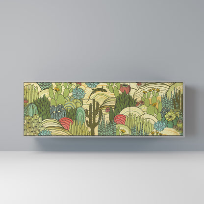 SUCCULENTS KALEIDOSCOPE 3-Door Sideboard in Grey Finish