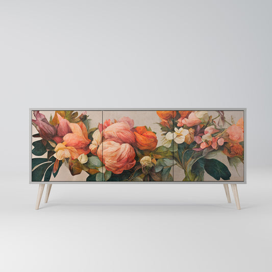 STYLISH BEAUTY 3-Door Sideboard in Grey Finish