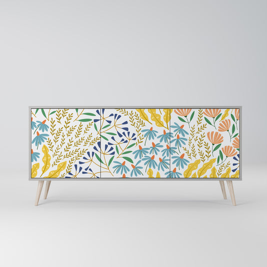 HELLO SPRING 3-Door Sideboard in Grey Finish