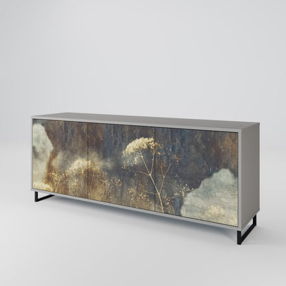 GENTLE POWER 3-Door Sideboard in Grey Finish