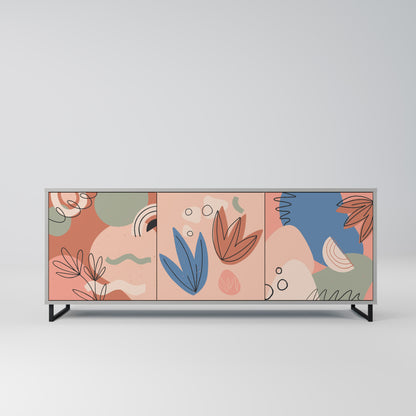 PASTEL DESTINY 3-Door Sideboard in Grey Finish