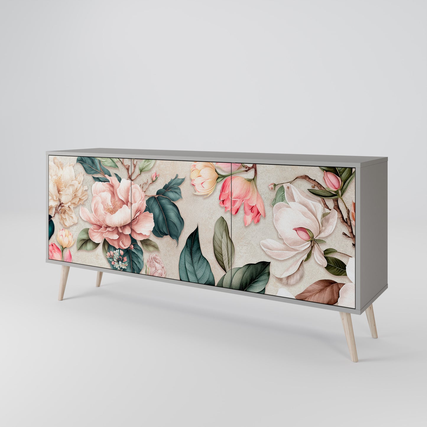 FLORAL GRACE Skänk med tre dörrar