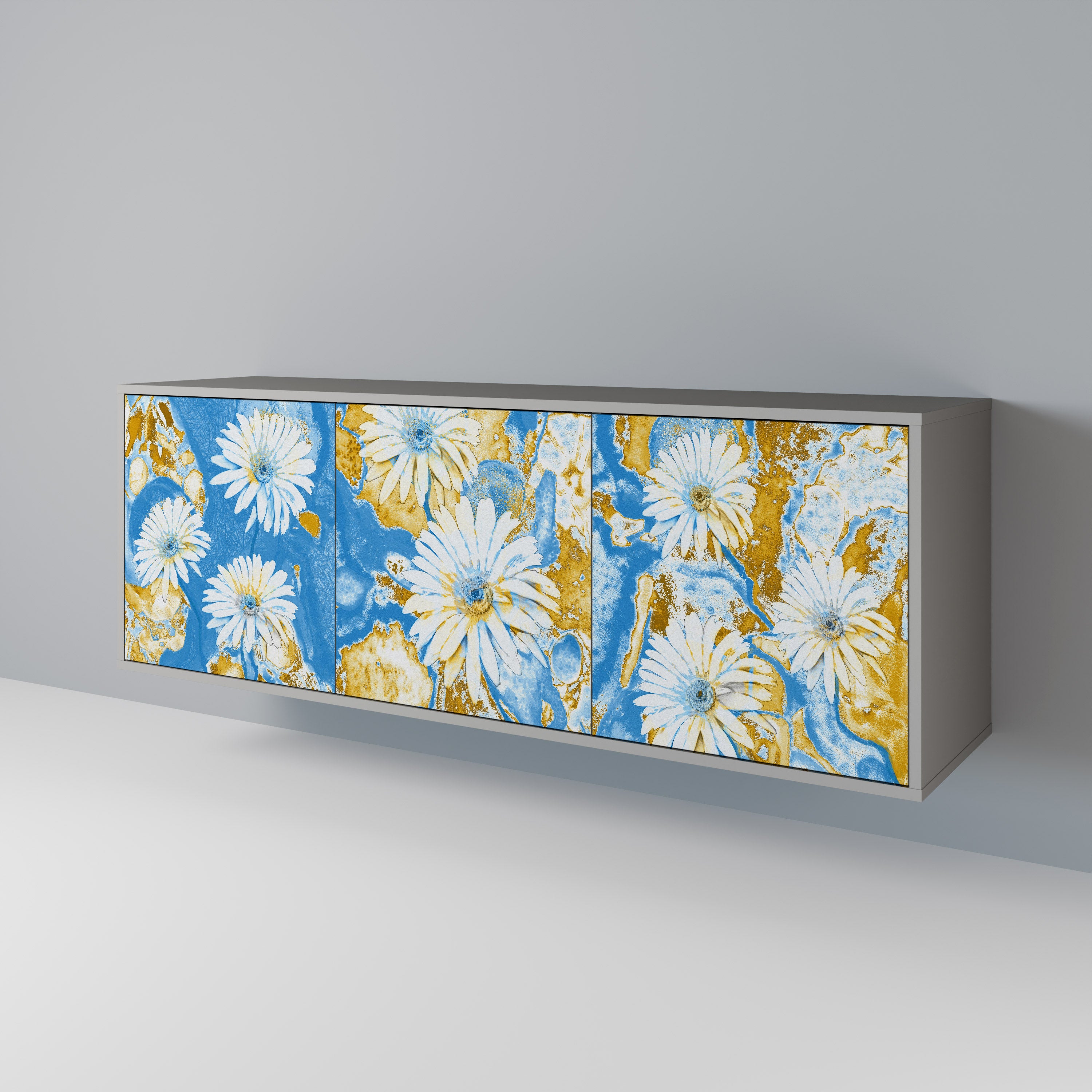 DAISY LUXE 3-dörrars skänk i grå finish