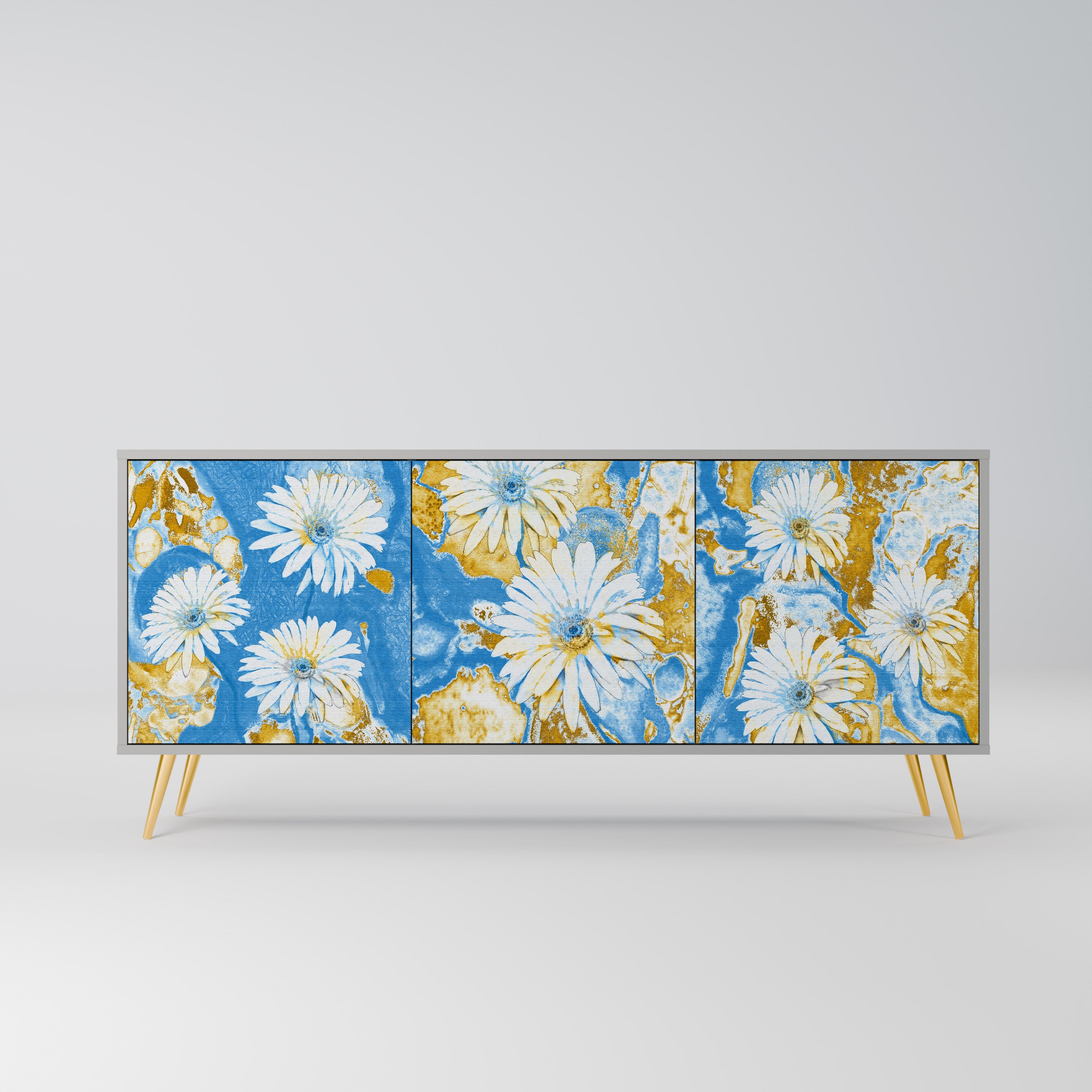 DAISY LUXE 3-dörrars skänk i grå finish