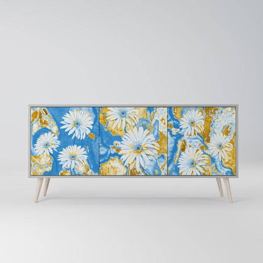 DAISY LUXE 3-Door Sideboard in Grey Finish