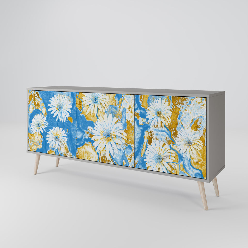 DAISY LUXE 3-dörrars skänk i grå finish