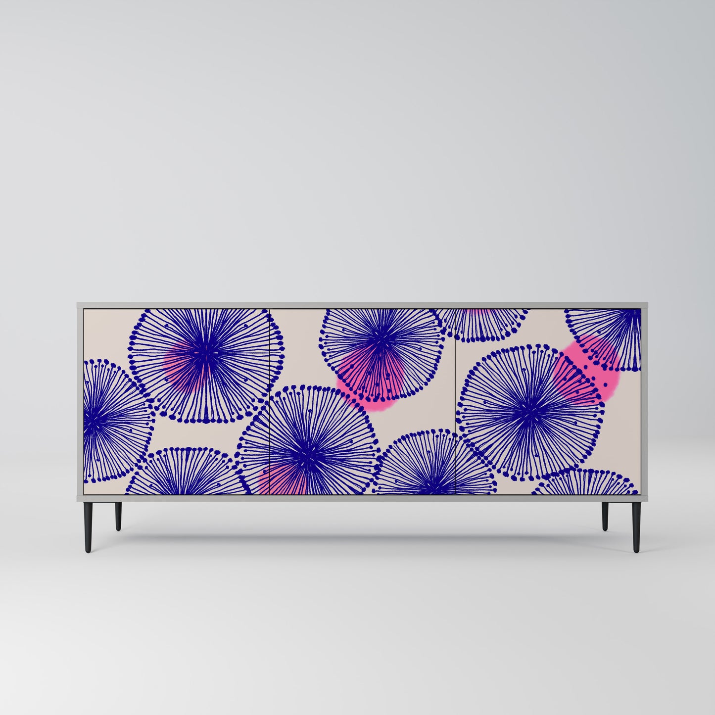 MAGIC NATURE 3-Door Sideboard in Grey Finish