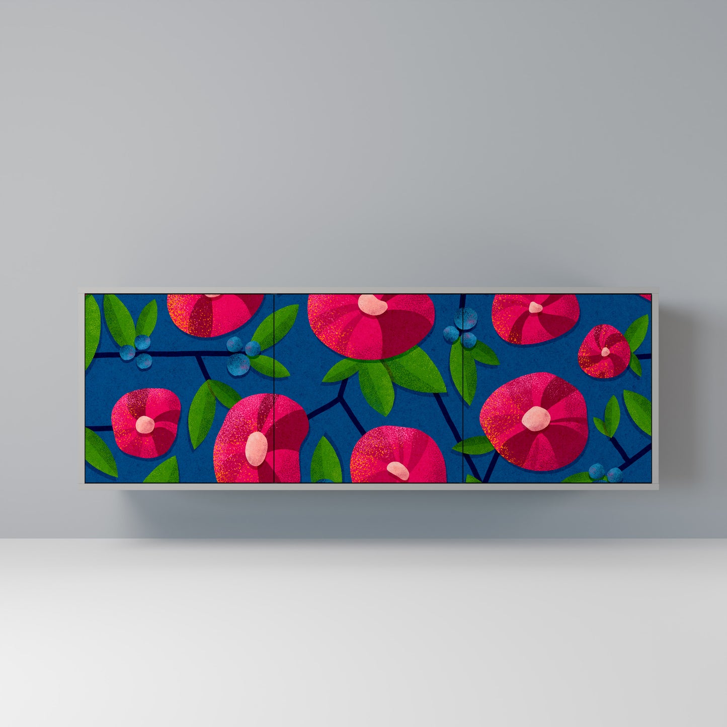 SPRING THOUGHTS 3-Door Sideboard in Grey Finish