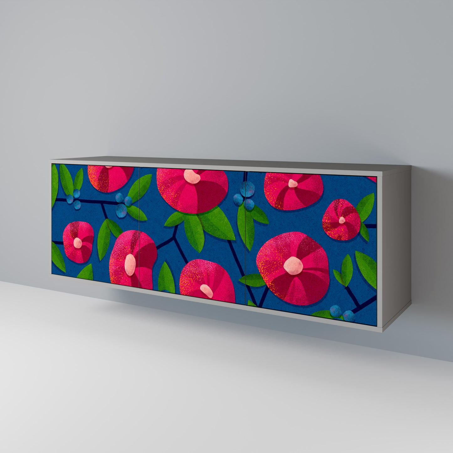 SPRING THOUGHTS 3-Door Sideboard in Grey Finish