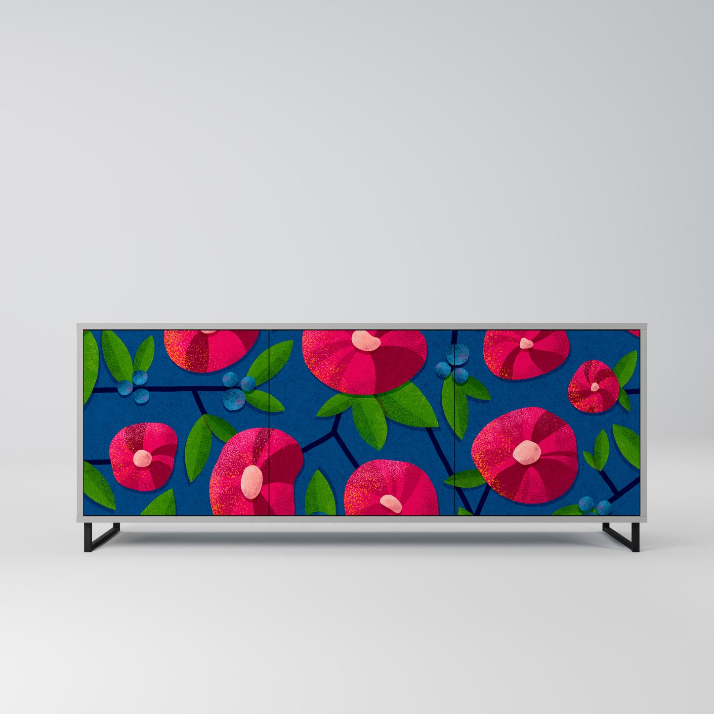 SPRING THOUGHTS 3-Door Sideboard in Grey Finish