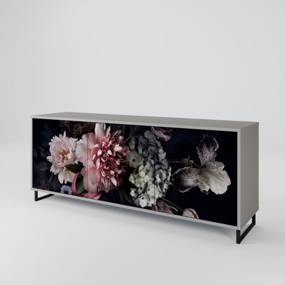 PURE BLOSSOM 3-Door Sideboard in Grey Finish