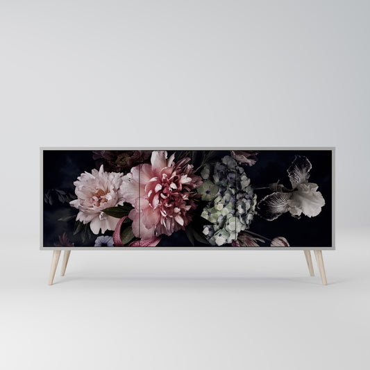 PURE BLOSSOM 3-Door Sideboard in Grey Finish