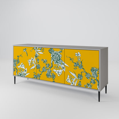 YELLOW CHINOISERIE Skänk med tre dörrar