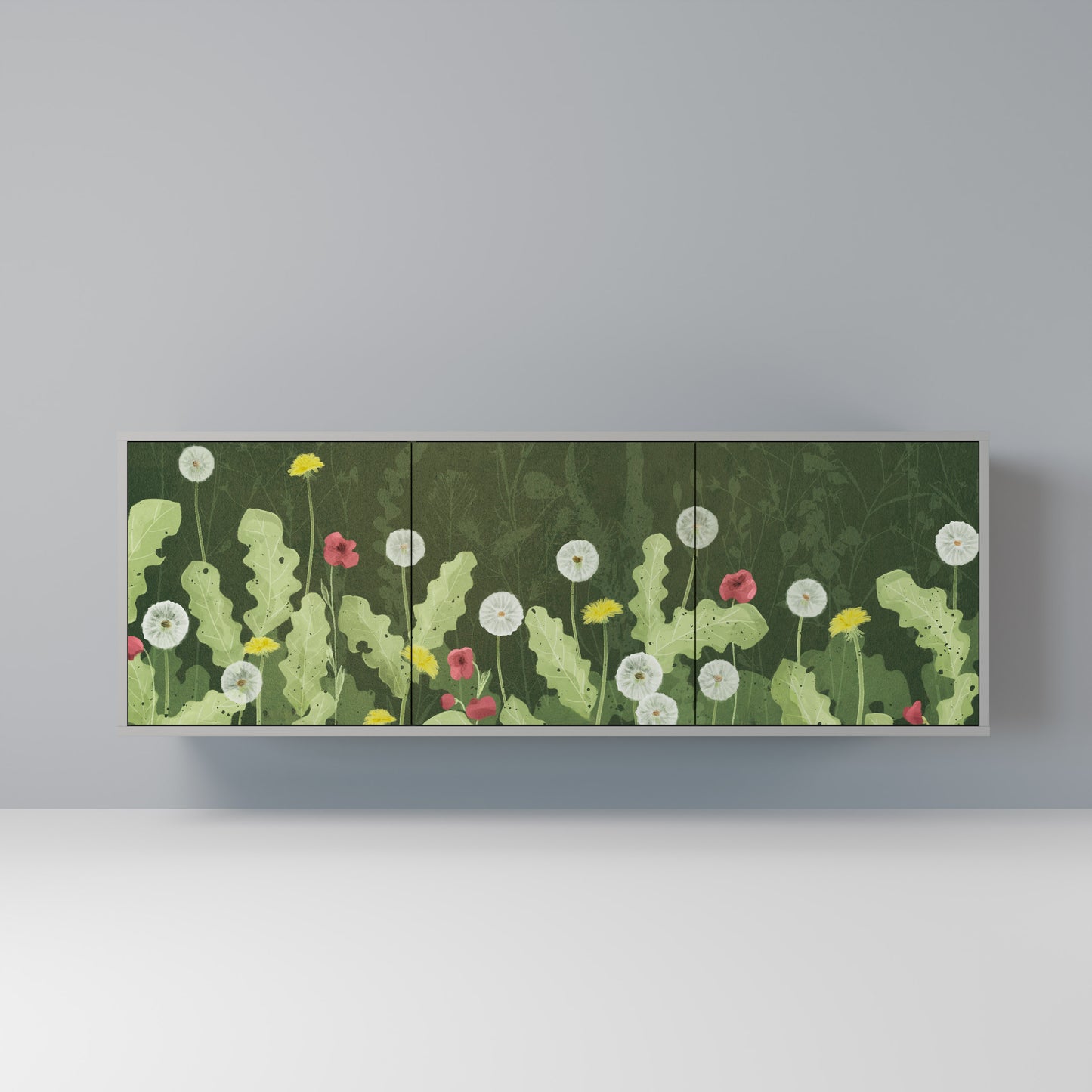 DANDELION AMUSE 3-Door Sideboard in Grey Finish