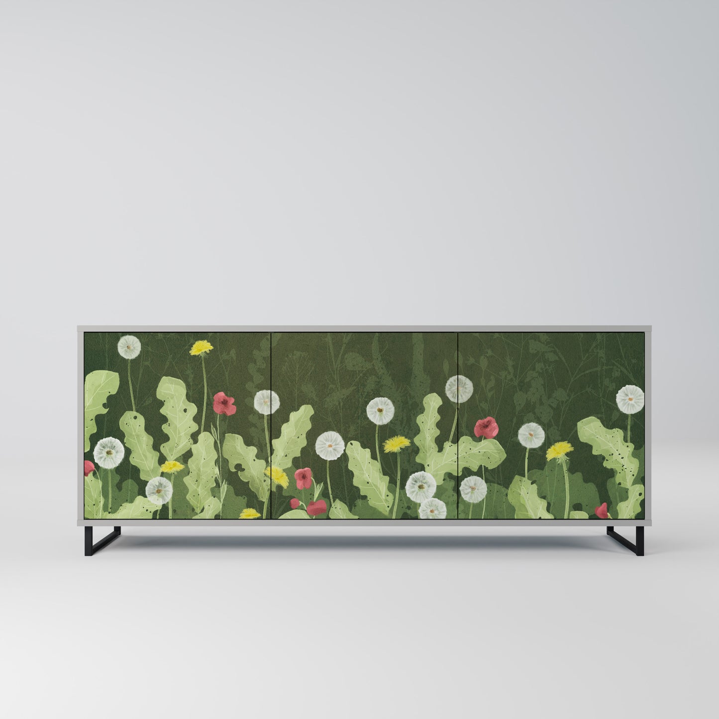 DANDELION AMUSE 3-Door Sideboard in Grey Finish