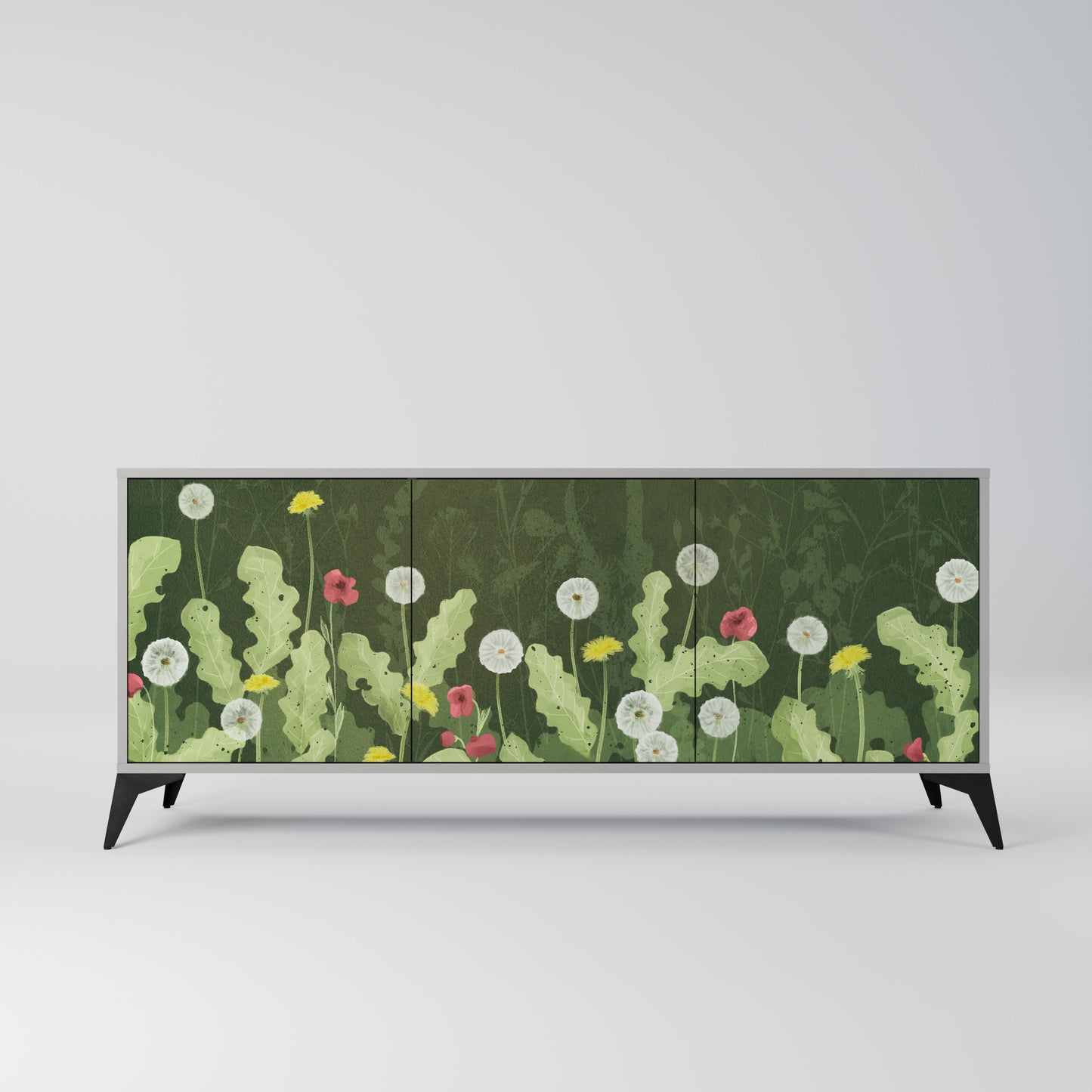 DANDELION AMUSE 3-Door Sideboard in Grey Finish
