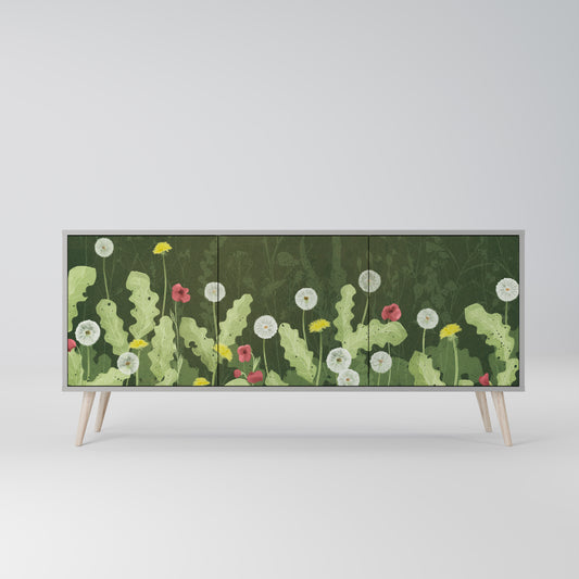 DANDELION AMUSE 3-Door Sideboard in Grey Finish
