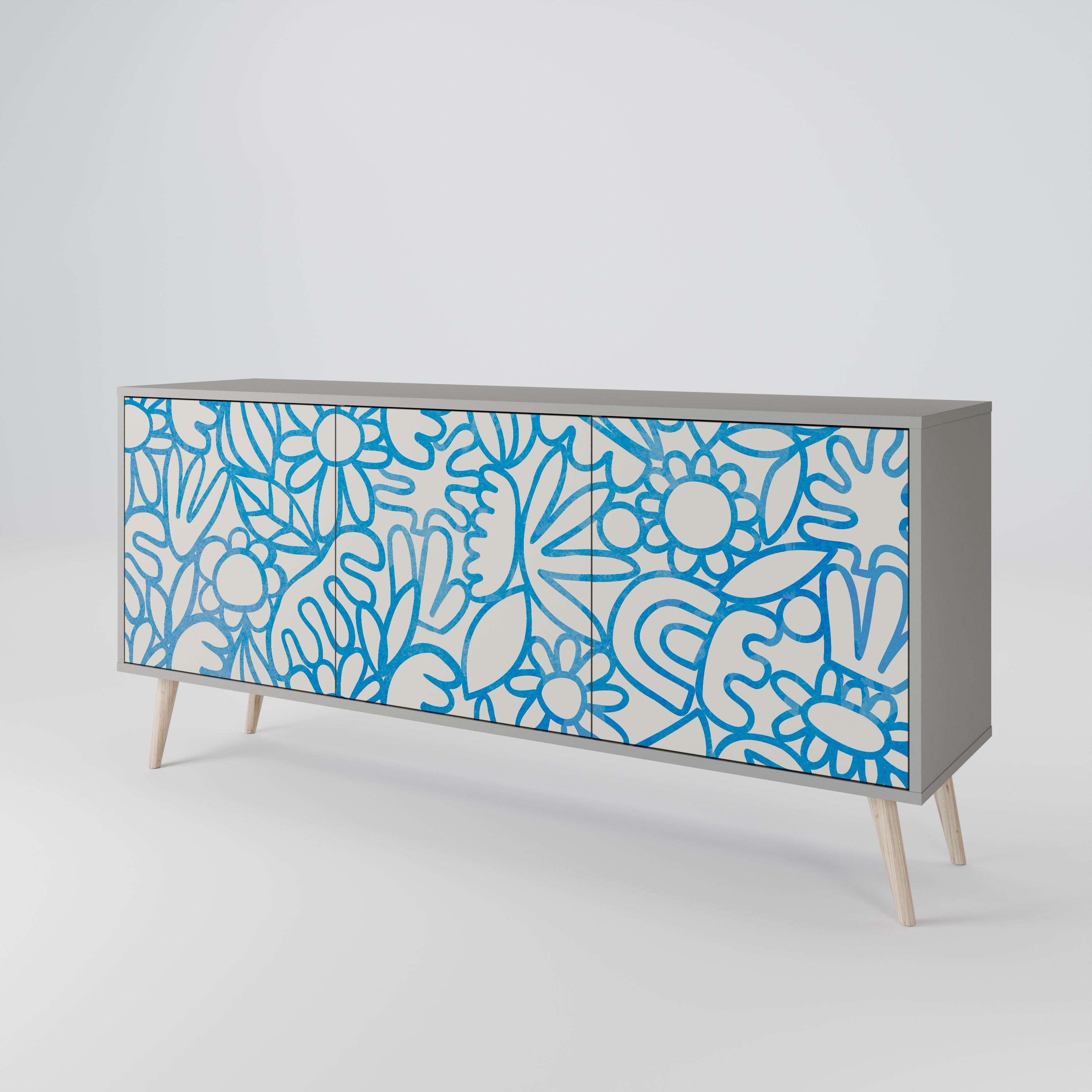 BLOOMY MORNING 3-Door Sideboard