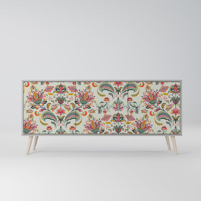 ORGANIC FOLKLORE 3-Door Sideboard in Grey Finish
