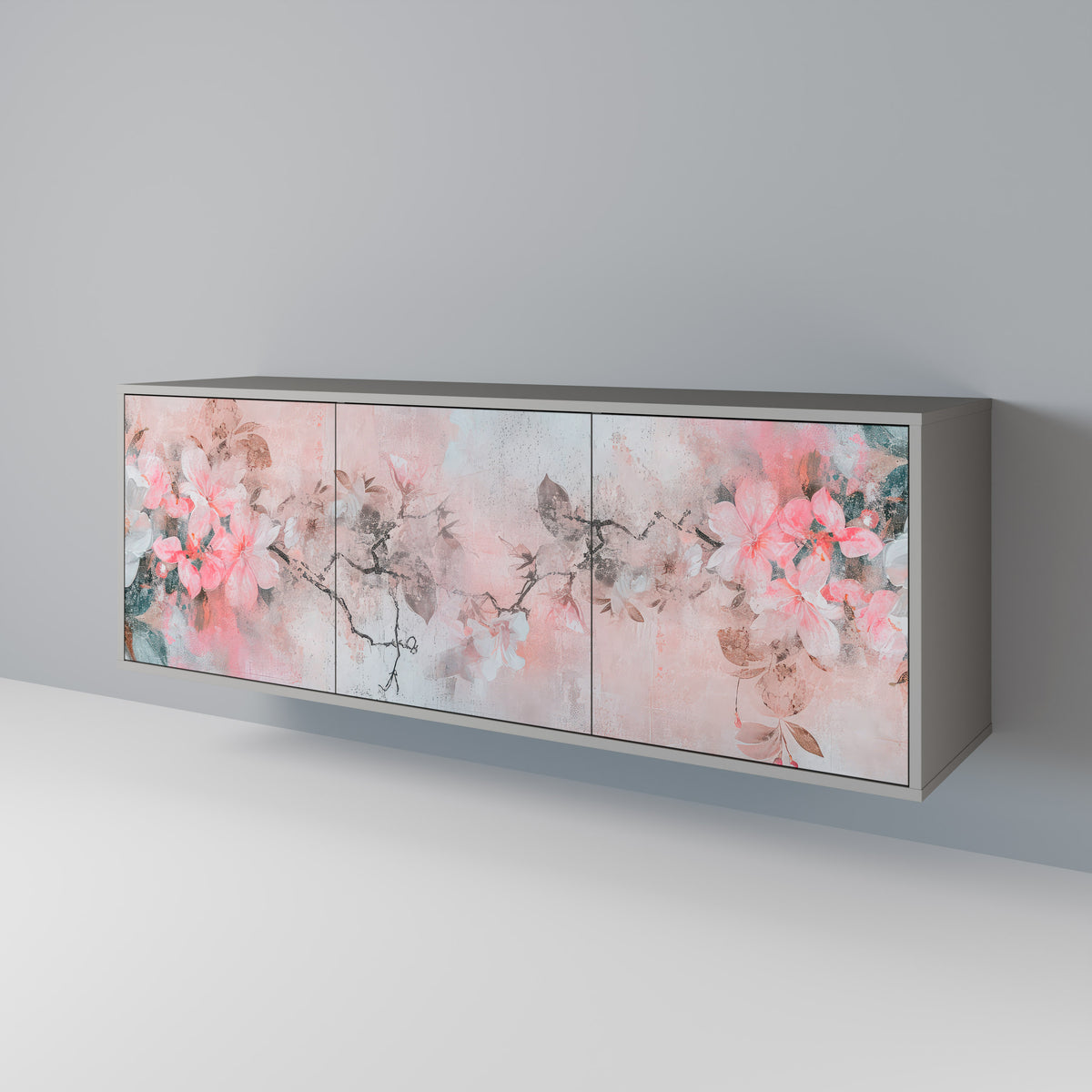 CHERRY BLOSSOM Skänk med tre dörrar