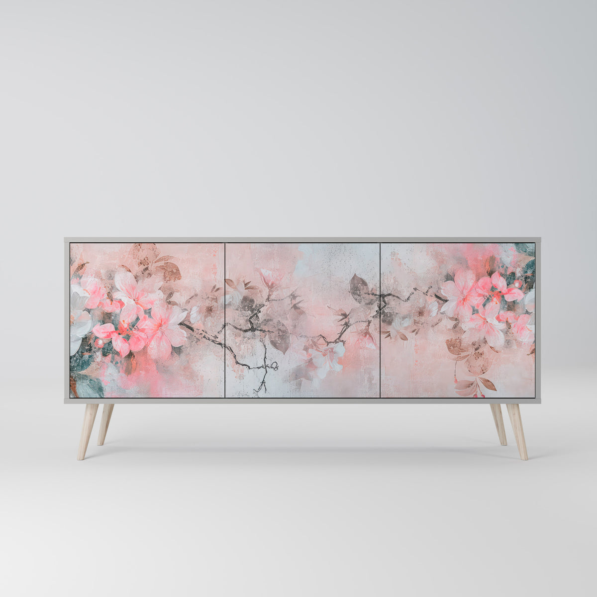 CHERRY BLOSSOM Skänk med tre dörrar