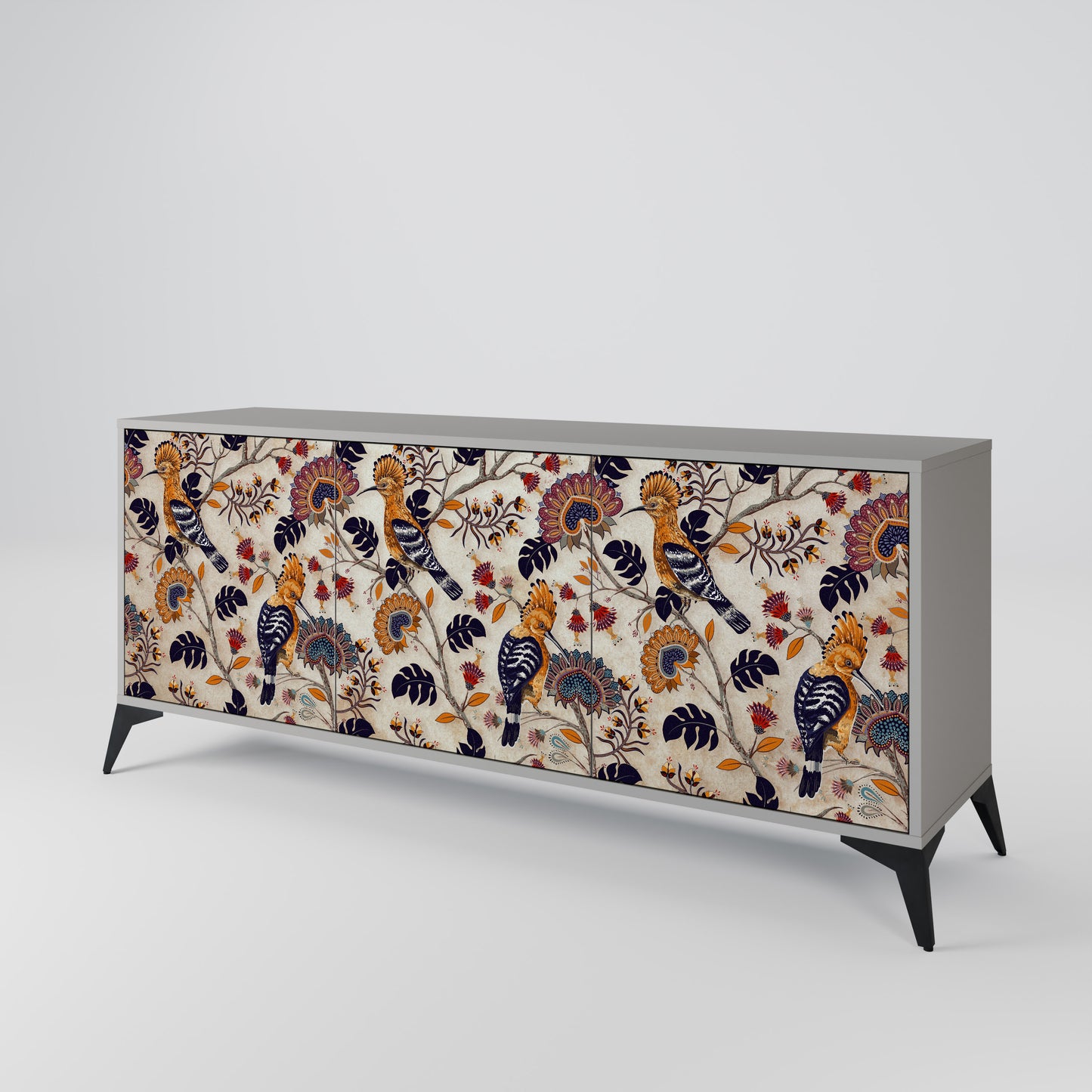 EMINENT HOOPOE 3-Door Sideboard in Grey Finish