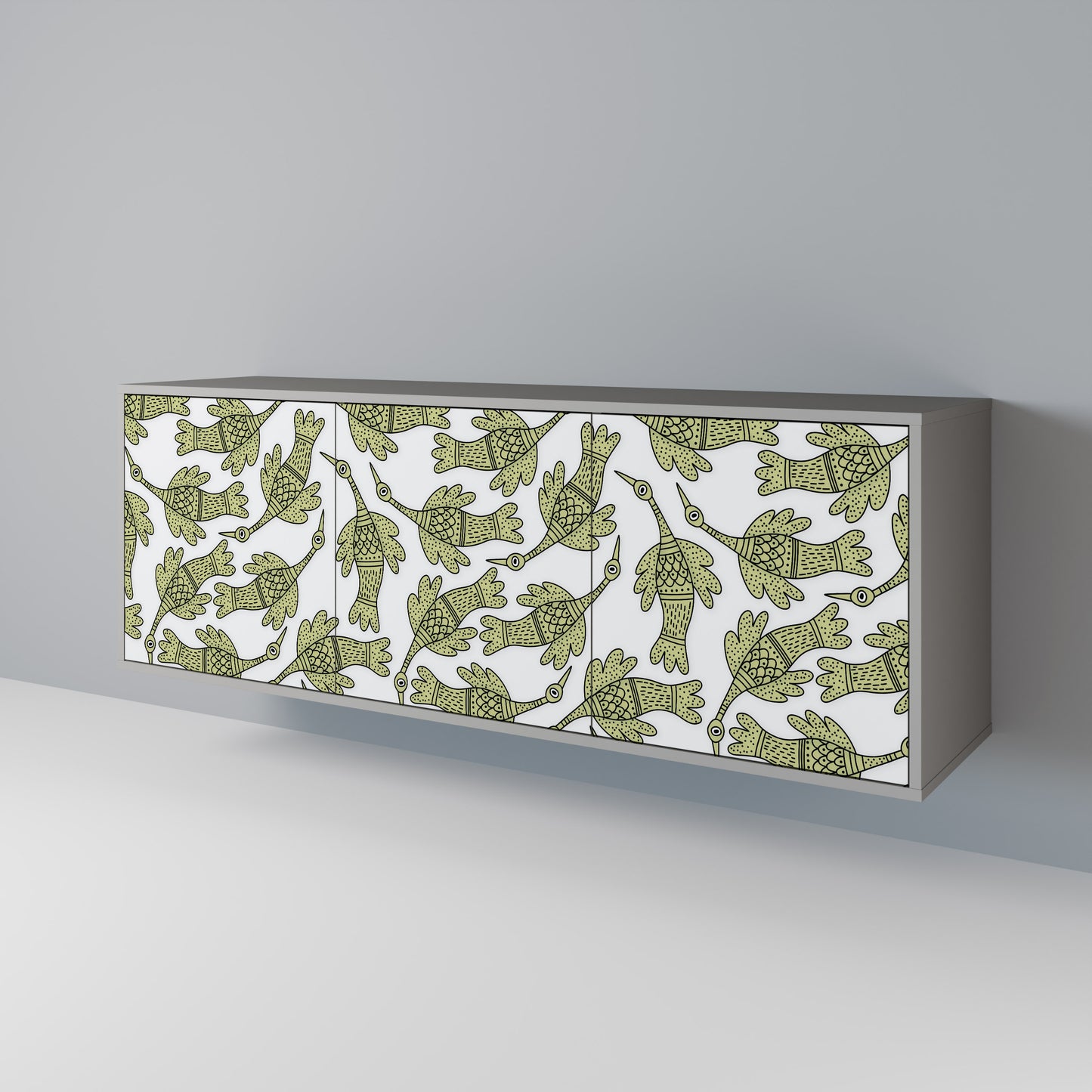 SEEDLING SONGBIRD 3-Door Sideboard in Grey Finish