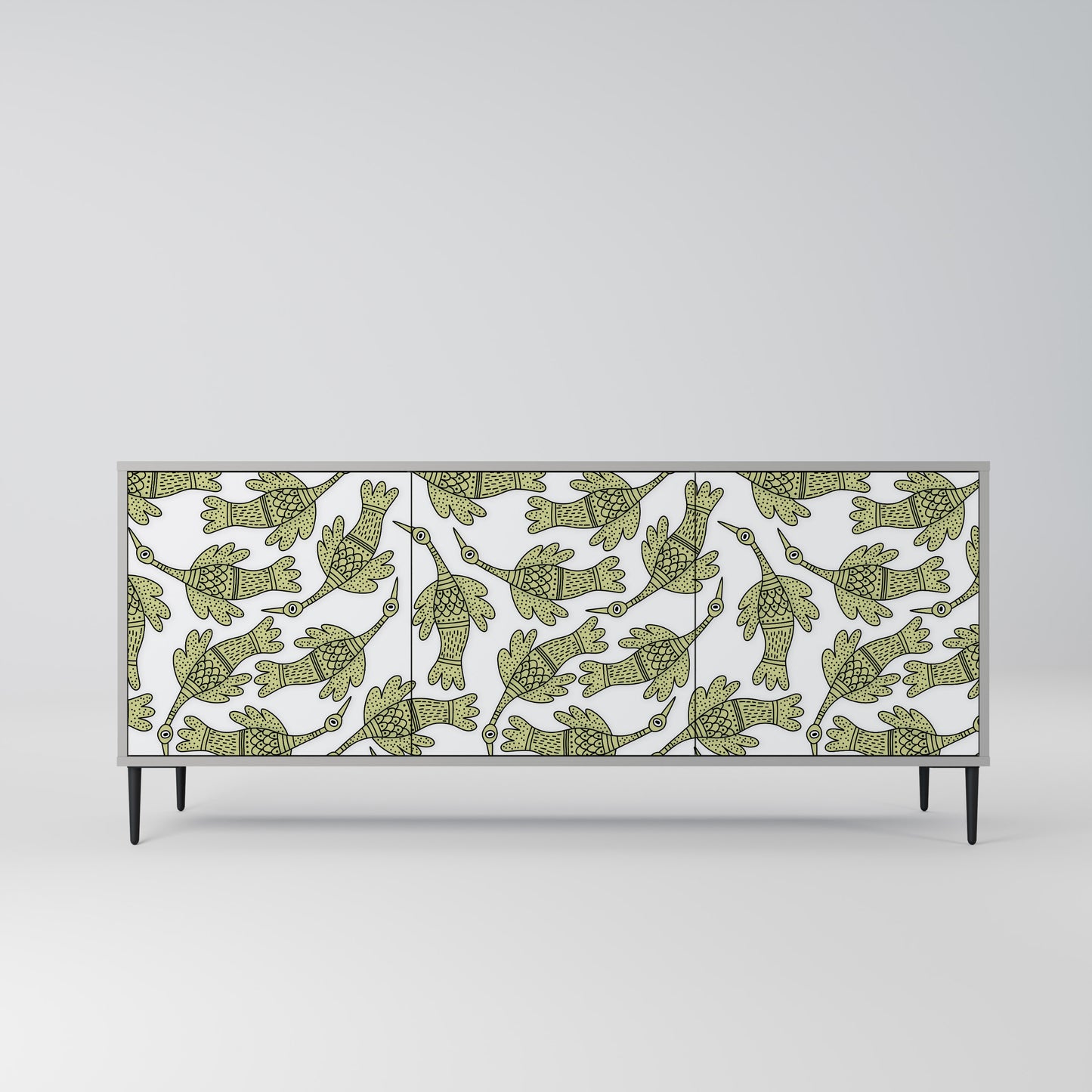 SEEDLING SONGBIRD 3-Door Sideboard in Grey Finish