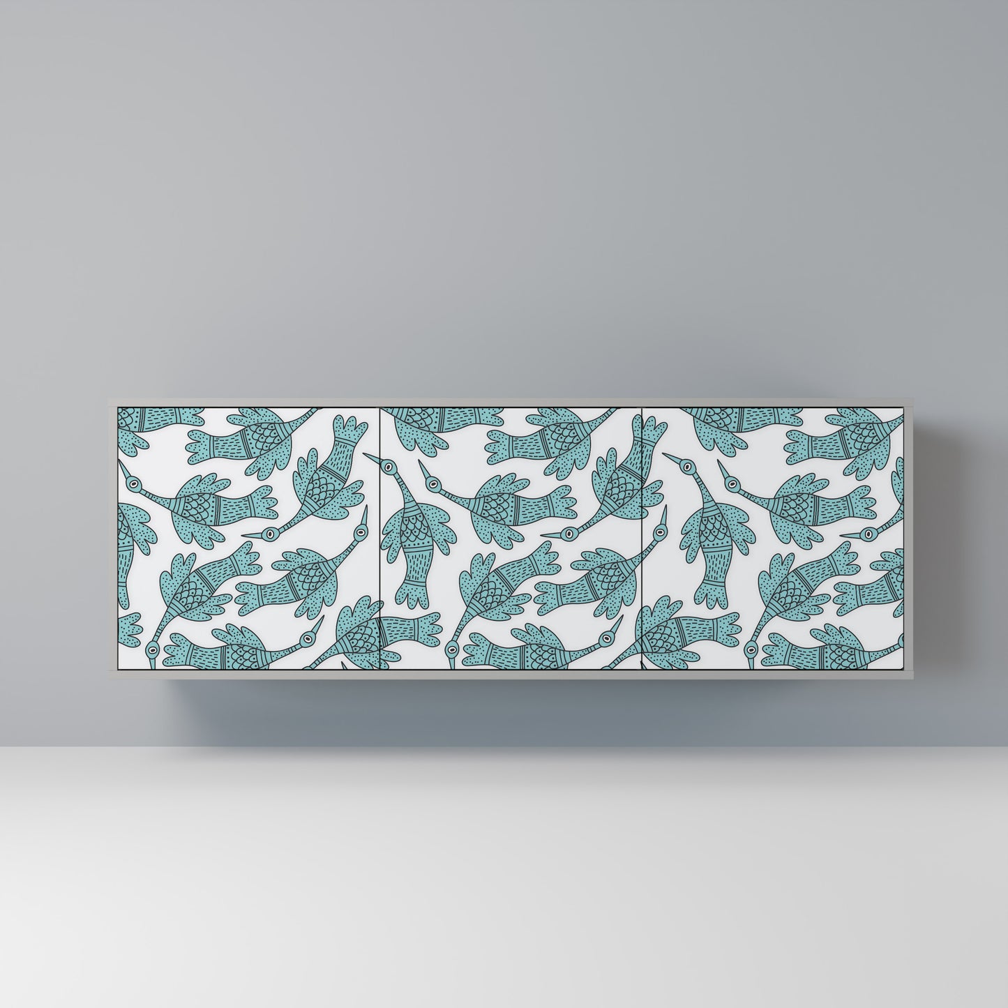 WATERSPOUT SONGIBIRD 3-Door Sideboard in Grey Finish