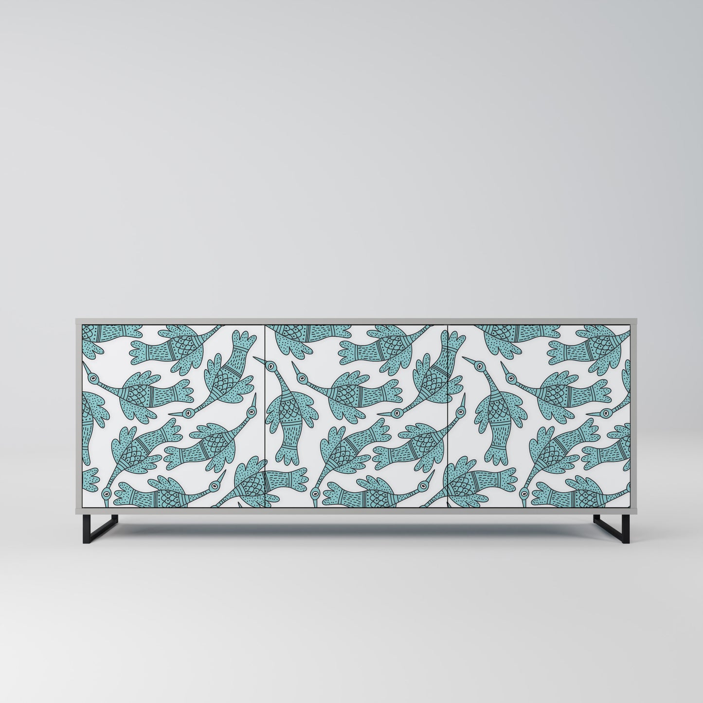 WATERSPOUT SONGIBIRD 3-Door Sideboard in Grey Finish