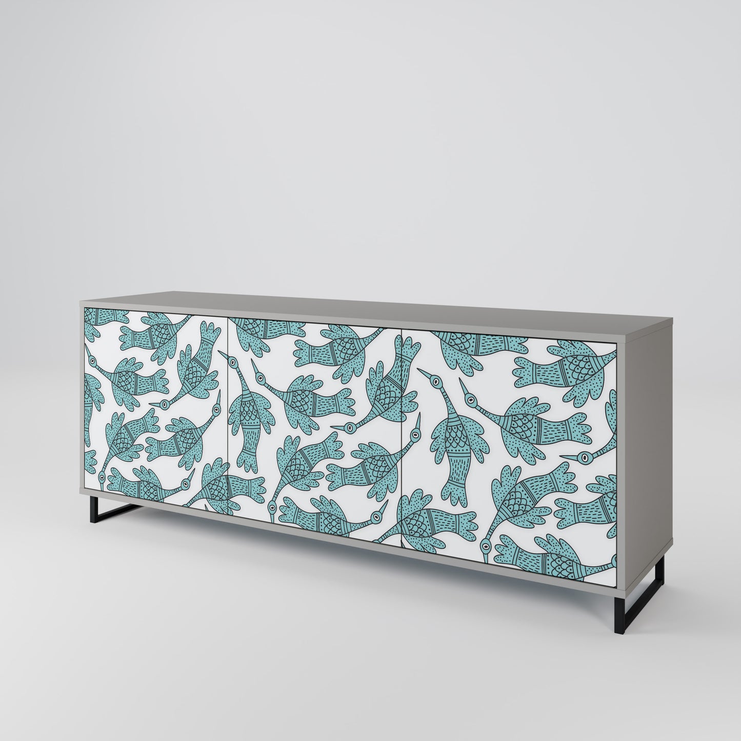 WATERSPOUT SONGIBIRD 3-Door Sideboard in Grey Finish