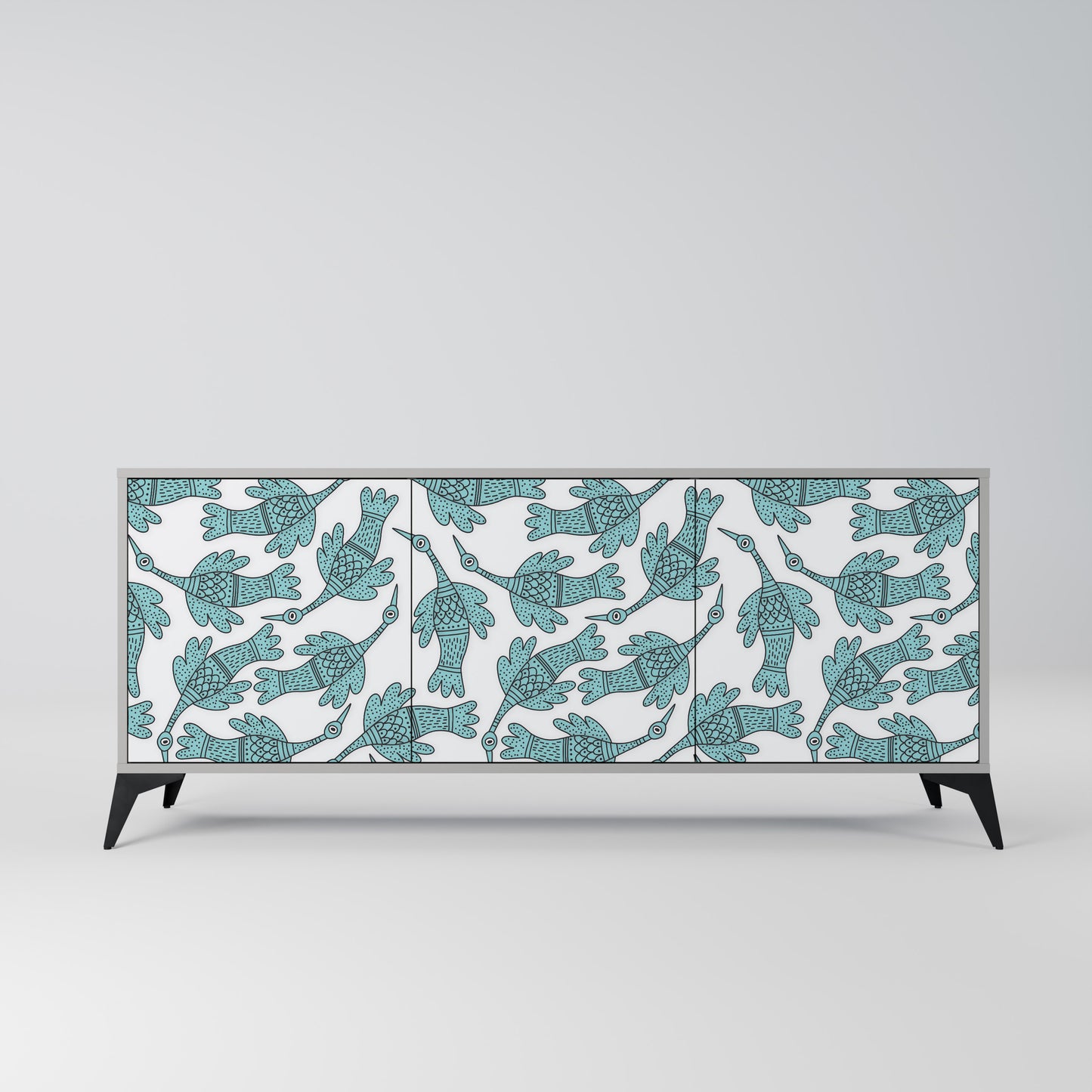 WATERSPOUT SONGIBIRD 3-Door Sideboard in Grey Finish