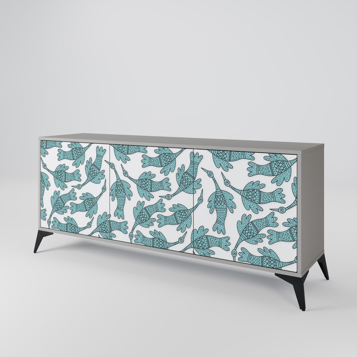 WATERSPOUT SONGIBIRD 3-Door Sideboard in Grey Finish