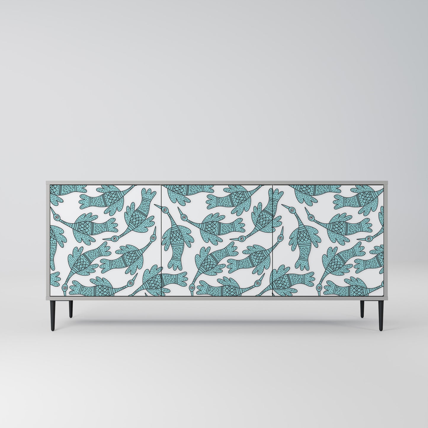 WATERSPOUT SONGIBIRD 3-Door Sideboard in Grey Finish