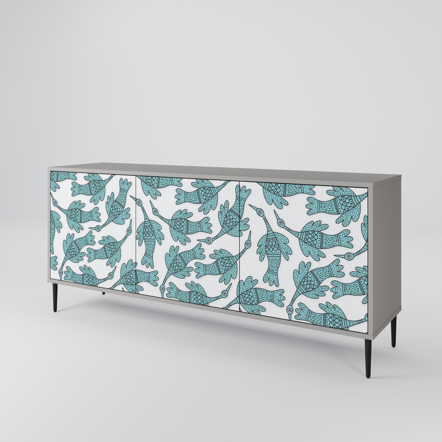 WATERSPOUT SONGIBIRD 3-Door Sideboard in Grey Finish
