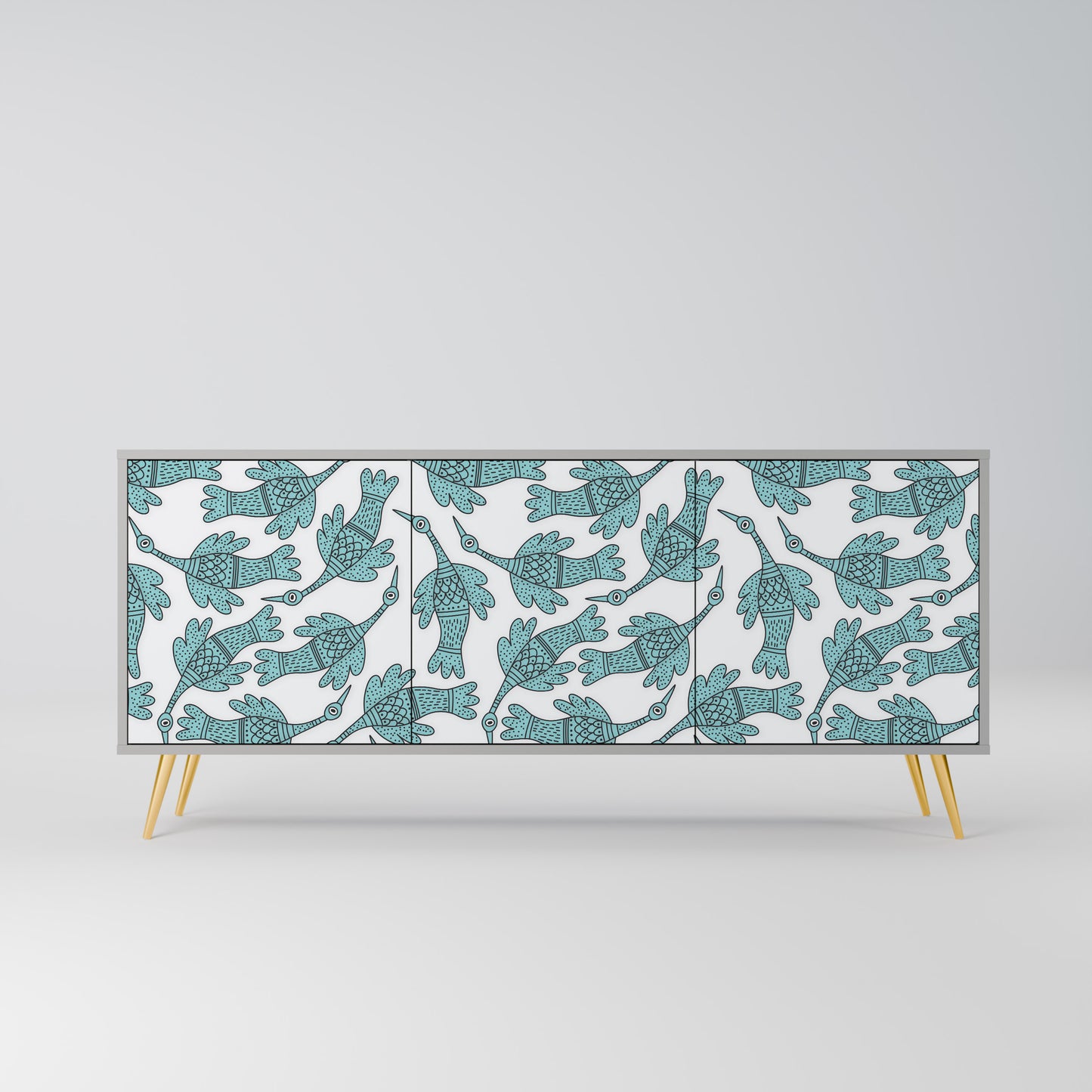 WATERSPOUT SONGIBIRD 3-Door Sideboard in Grey Finish