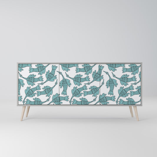 WATERSPOUT SONGIBIRD 3-Door Sideboard in Grey Finish