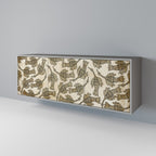 ALMONDINE SONGBIRD 3-Door Sideboard in Grey Finish