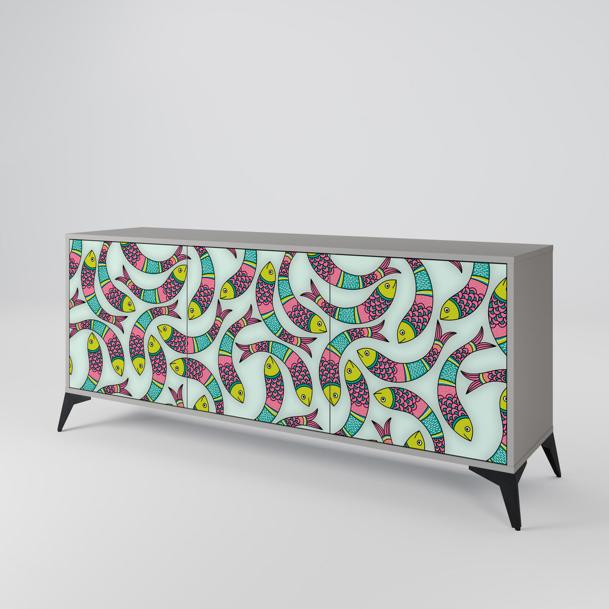 INDIAN FISH Skänk med tre dörrar