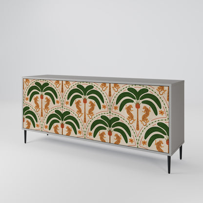 DANCING PREDATORS 3-Door Sideboard in Grey Finish